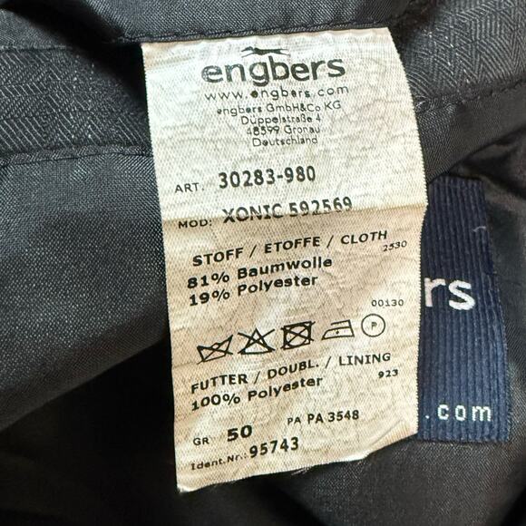 Vintage Engbers Germany Black & Grey Box Pattern 2 Button Cotton Blazer Jacket - Picture 5 of 6